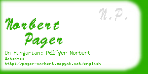 norbert pager business card